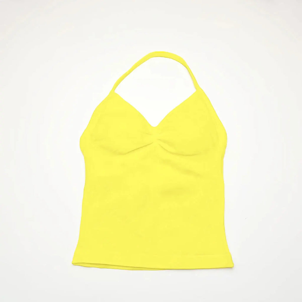 NCLAGEN Impact Longline Strappy Top Sports Yoga Vest Women's Fitness Tank Top Gym Beautiful Open Back Bra Running Workout Halter